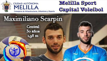 Maximiliano Scarpin, primera pieza en el centro del Melilla Sport Capital Voleibol.