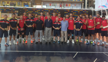 El Alcalde de Guadalajara Antonio Román visita a la Selección Masculina